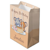 Sac Cadeau Moyen Anime Tuffy et Jerry Cheesecake (Dos Angle)
