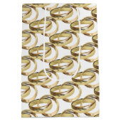 Sac Cadeau Moyen Anneaux Mariages Or Sur Blanc (Dos)