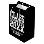 Sac Cadeau Moyen Année de la classe noire|blanche (Dos Angle)