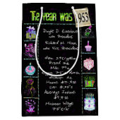 Sac Cadeau Moyen Année De Naissance 1953 Fun Trivia On Black (Devant)