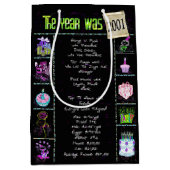 Sac Cadeau Moyen Année De Naissance 2001 Fun Trivia On Black (Devant)