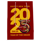 Sac Cadeau Moyen Année rouge or du serpent 2025 (Dos)