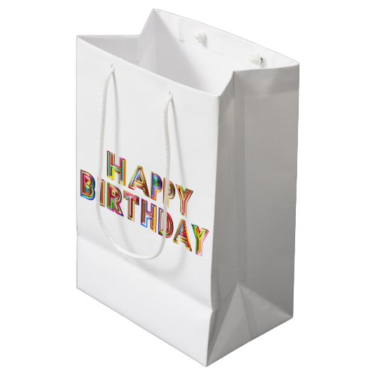 Sac cadeau moyen anniversaire (Devant Angle)