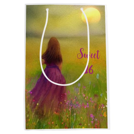 Sac Cadeau Moyen Anniversaire 16 ans (Devant)