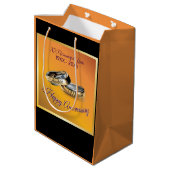 Sac Cadeau Moyen Anniversaire 💛 50e ✨ des Anneaux de Mariage d'or (Dos Angle)