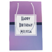 Sac Cadeau Moyen Anniversaire Abstrait moderne violet et rose (Devant)