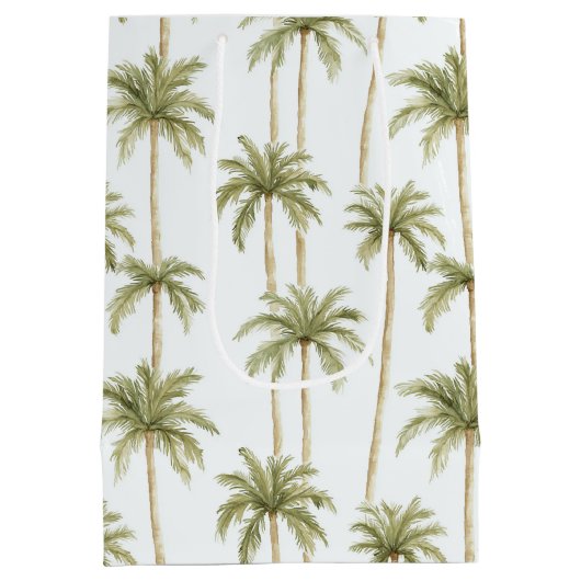 Sac Cadeau Moyen Anniversaire aux palmiers tropicaux (Dos)