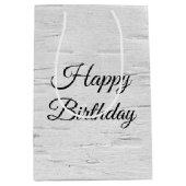 Sac Cadeau Moyen Anniversaire Blanc Birch Tree Bark Texture (Devant)