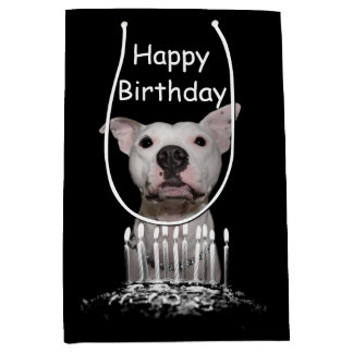 Sac Cadeau Moyen Anniversaire blanc de Pitbull
