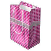 Sac Cadeau Moyen Anniversaire Bow En vichy (Dos Angle)