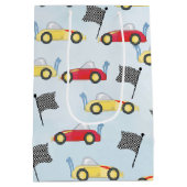 Sac Cadeau Moyen Anniversaire Boy Whimsical Race Cars mignon Motif (Dos)