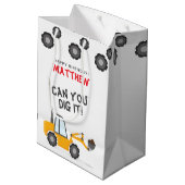 Sac Cadeau Moyen Anniversaire Camion de Construction (Dos Angle)