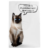 Sac Cadeau Moyen Anniversaire Chat Siamese (Devant)