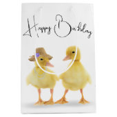 Sac Cadeau Moyen Anniversaire Couple de canard (Devant)