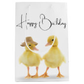 Sac Cadeau Moyen Anniversaire Couple de canard (Devant)