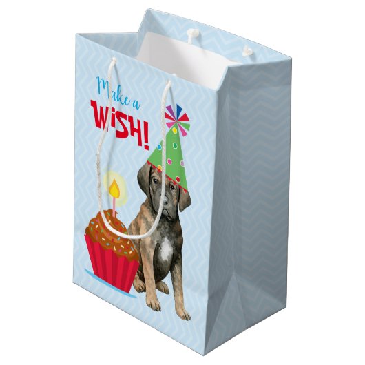 Sac Cadeau Moyen Anniversaire Cupcake Cane Corso Medium Cadeau (Dos Angle)