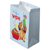 Sac Cadeau Moyen Anniversaire Cupcake LonghEI Dachshund (Dos Angle)