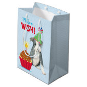 Sac Cadeau Moyen Anniversaire Cupcake Pit Bull Terrier (Dos Angle)