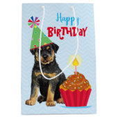 Sac Cadeau Moyen Anniversaire Cupcake Rottweiler Medium Cadeau (Devant)