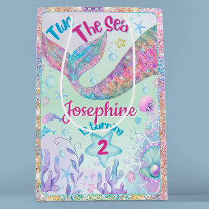 Sac Cadeau Moyen anniversaire de 2 ans de sirène fantaisiste