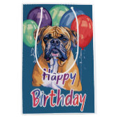 Sac Cadeau Moyen Anniversaire de Bullmastiff (Devant)