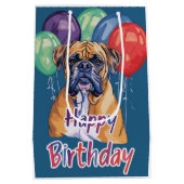 Sac Cadeau Moyen Anniversaire de Bullmastiff (Dos)
