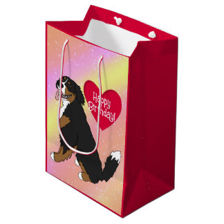 Sac Cadeau Moyen Anniversaire de chien de montagne bernois