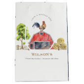 Sac Cadeau Moyen Anniversaire de enfant d'aquarelle de la ferme de  (Devant)