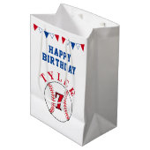 Sac Cadeau Moyen Anniversaire de enfant de baseball de bal (Devant Angle)
