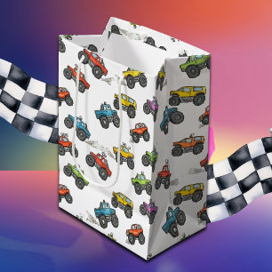Sac Cadeau Moyen Anniversaire de Fun Monster Trucks