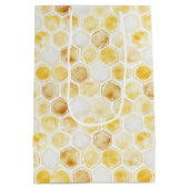 Sac Cadeau Moyen Anniversaire de Honeycomb jaune or (Dos)