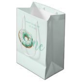 Sac Cadeau Moyen Anniversaire de la Donut verte (Devant Angle)