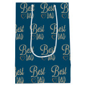 Sac Cadeau Moyen Anniversaire de papa en bleu (Dos)