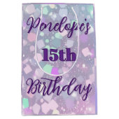 Sac Cadeau Moyen Anniversaire de Shimmer Pastel Confetti (Devant)