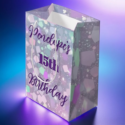 Sac Cadeau Moyen Anniversaire de Shimmer Pastel Confetti