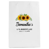 Sac Cadeau Moyen Anniversaire de tournesol rustique (Devant)