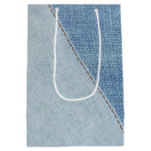 Sac Cadeau Moyen Anniversaire Denim Heart (Dos)