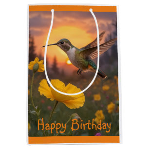 Sac Cadeau Moyen Anniversaire des colibris