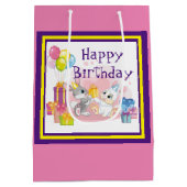 Sac Cadeau Moyen Anniversaire des lapins (Dos)