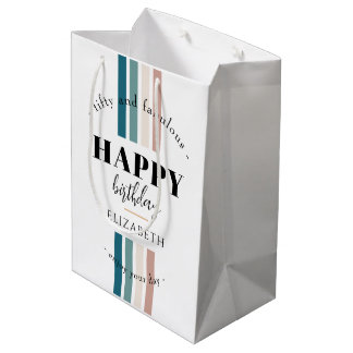Sac Cadeau Moyen Anniversaire Design minimaliste aux couleurs paste