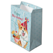 Sac Cadeau Moyen Anniversaire doux Pembroke Welsh Corgi (Dos Angle)