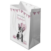 Sac Cadeau Moyen Anniversaire du Bulldog français (Devant Angle)