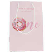 Sac Cadeau Moyen Anniversaire du Donut rose (Devant)