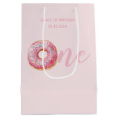 Sac Cadeau Moyen Anniversaire du Donut rose (Dos)