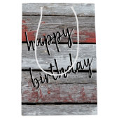 Sac Cadeau Moyen Anniversaire du drapeau américain sur le bois (Devant)