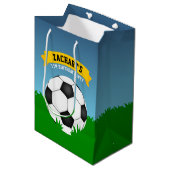 Sac Cadeau Moyen Anniversaire du football (Devant Angle)
