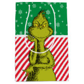 Sac Cadeau Moyen Anniversaire du Grinch Red and Green Snowflake (Devant)