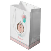 Sac Cadeau Moyen Anniversaire du Hérisson mignon (Devant Angle)