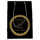 Sac Cadeau Moyen Anniversaire du Mariage d'or (Devant)