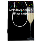 Sac Cadeau Moyen Anniversaire du vin blanc (Devant)